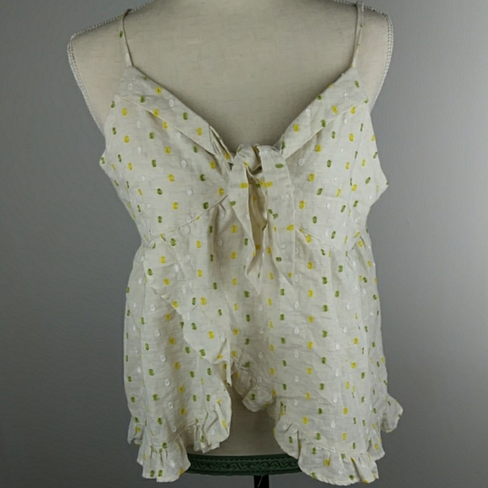 Anthropologie ruffled spaghetti strap top
